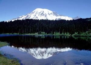 Mountain overlooking lake